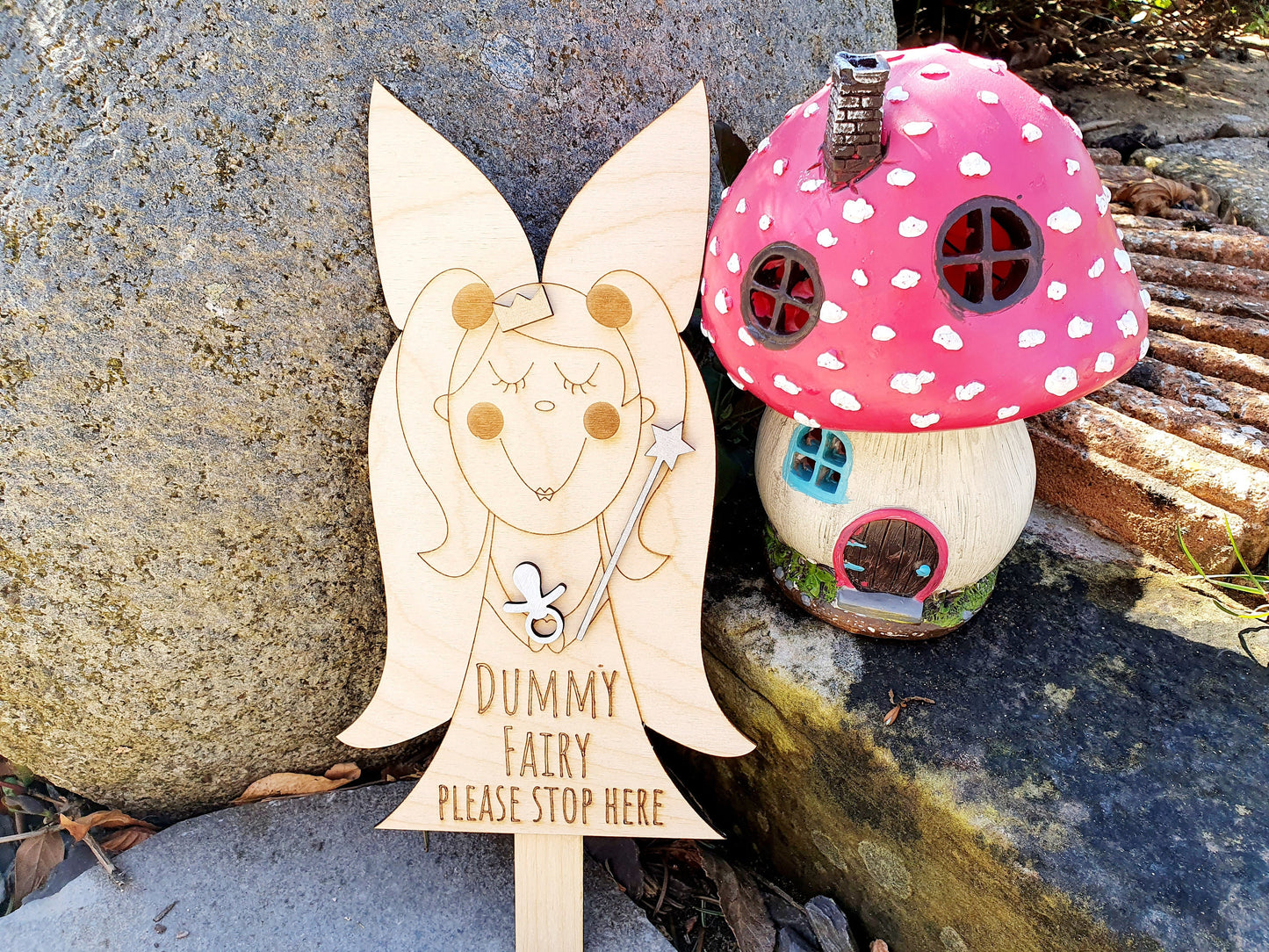 Wooden Dummy Fairy Stop Here Sign – Nursery Decor