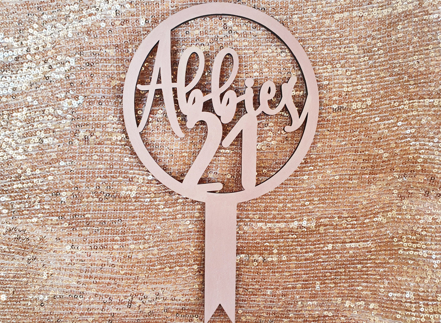 Personalised Wooden Birthday Cake Topper – Name & Age