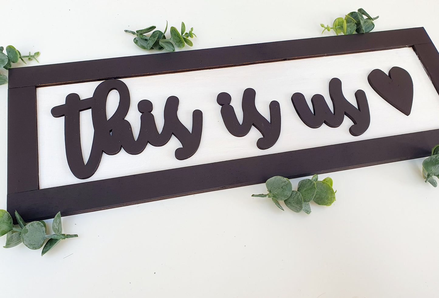 Rustic Painted Wooden "This is Us" Sign - Farmhouse Plaque