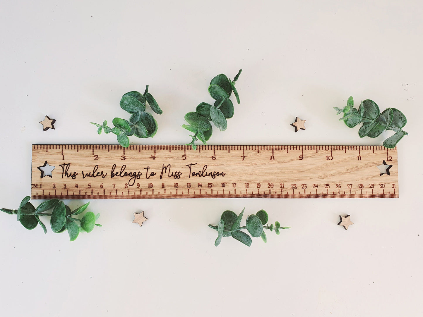 Personalised Wooden Ruler, Engraved Teacher Gift