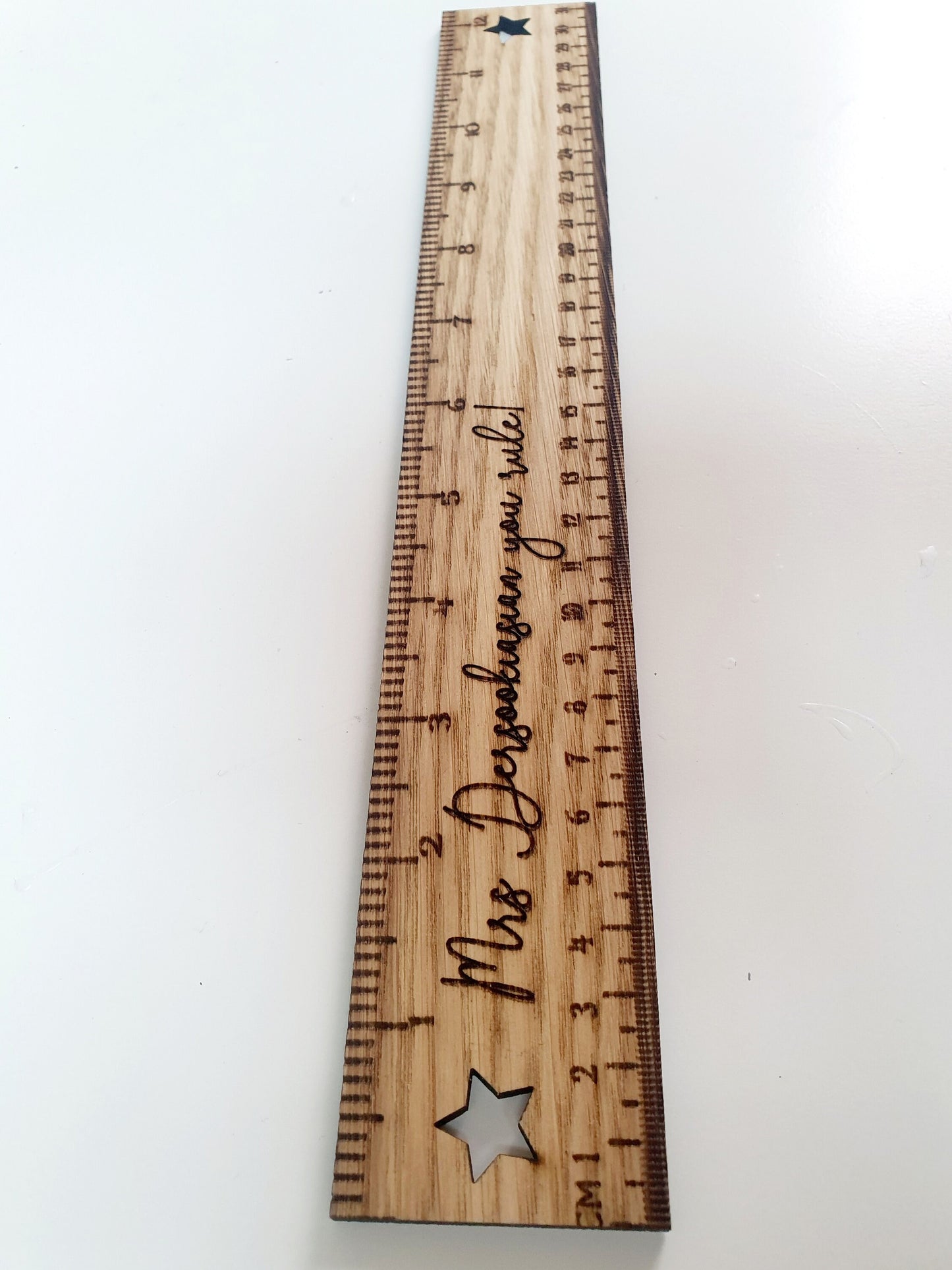Personalised Wooden Teacher Ruler - Engraved Gift