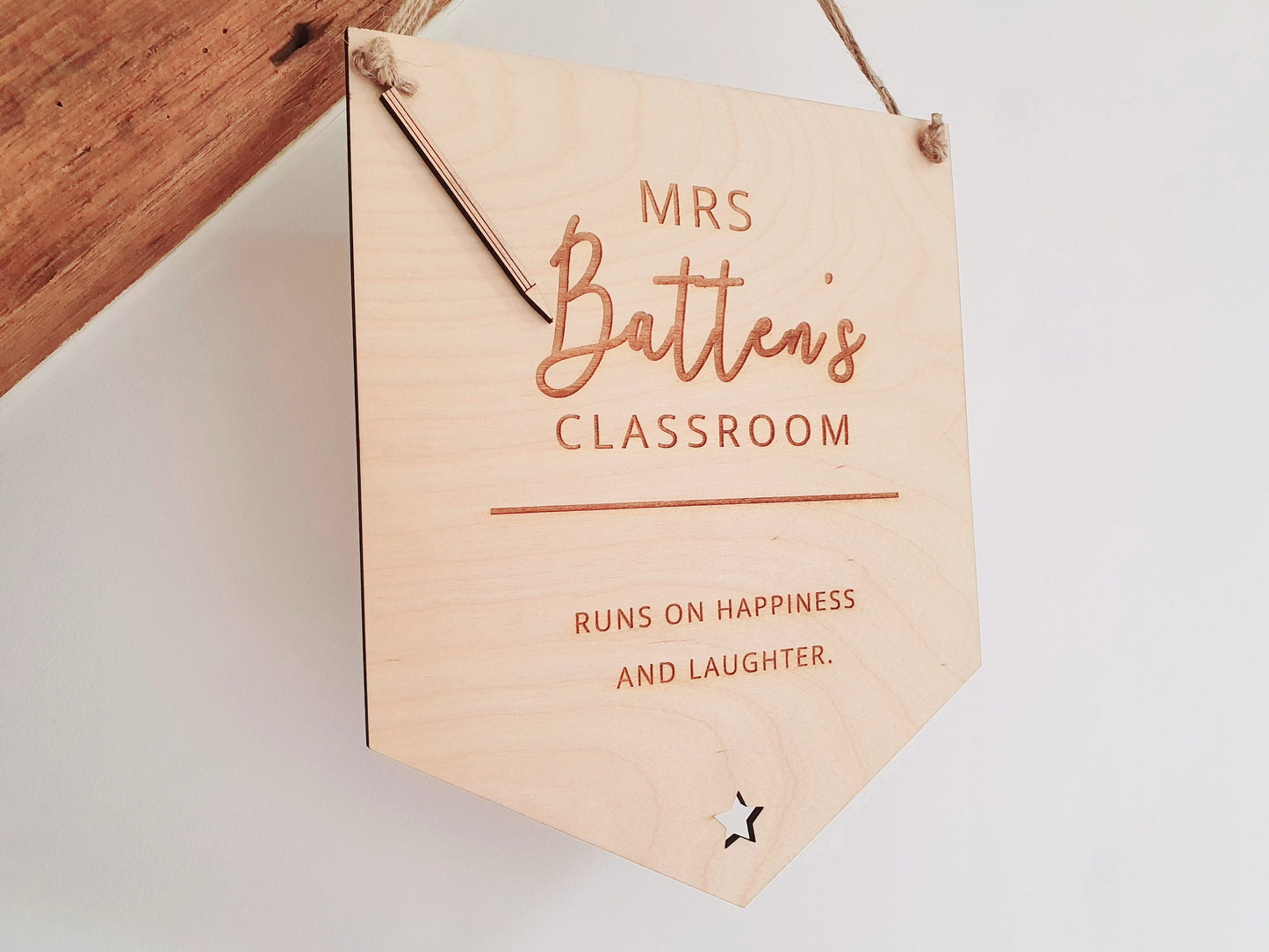 Personalised Wooden Teacher Classroom Sign - End of Term Gift