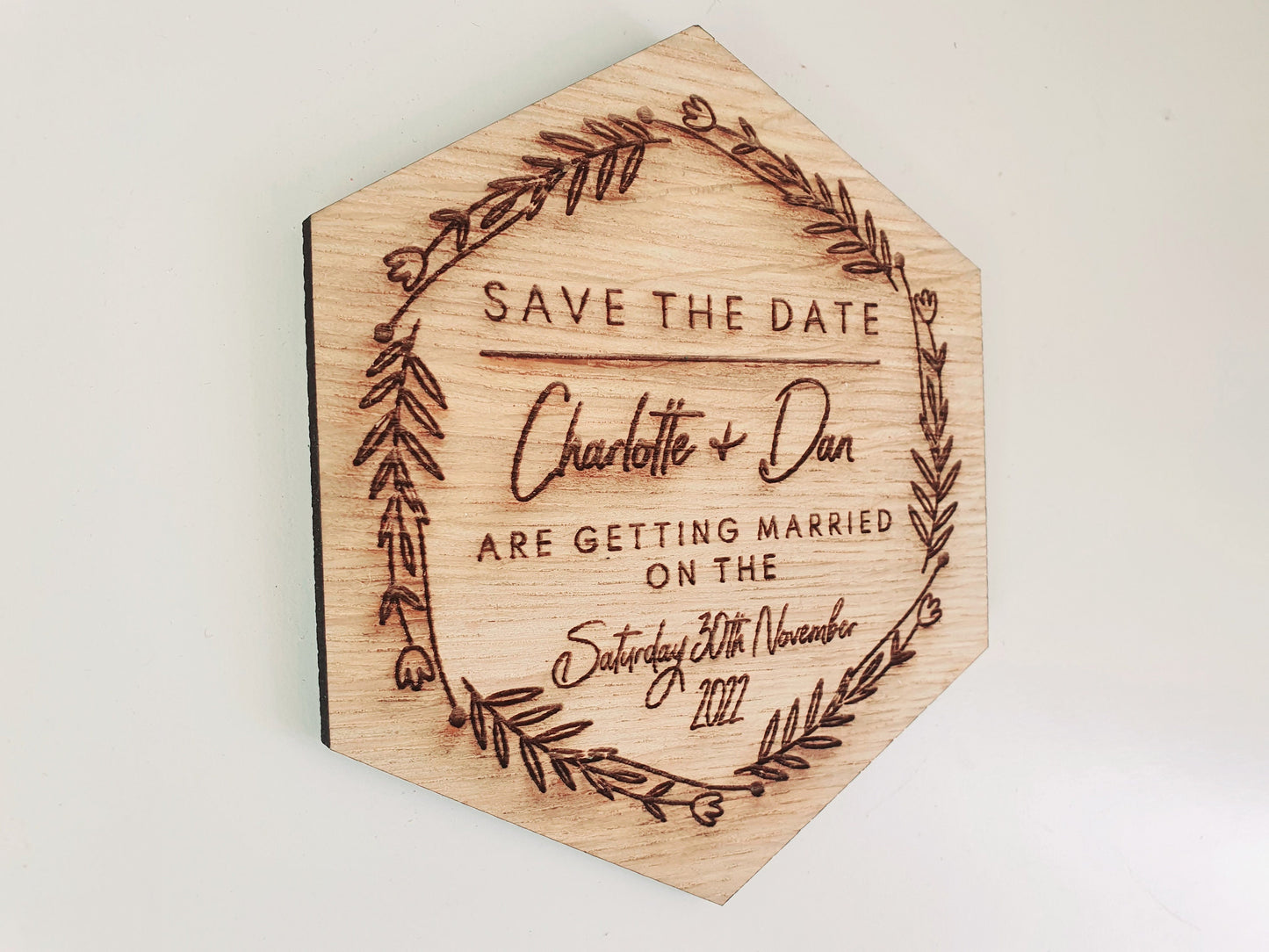 Rustic Wooden Save The Date Fridge Magnets - Personalised Wedding Favours