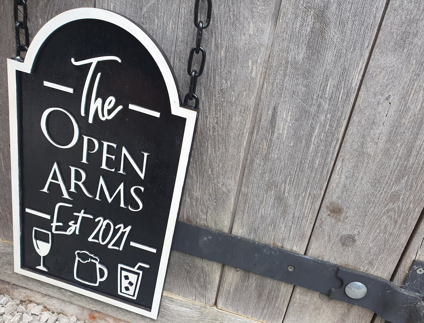 Large Personalised Pub Sign - Custom Bar Plaque - Indoor or Outdoor Sign For Home Bar or Man Cave