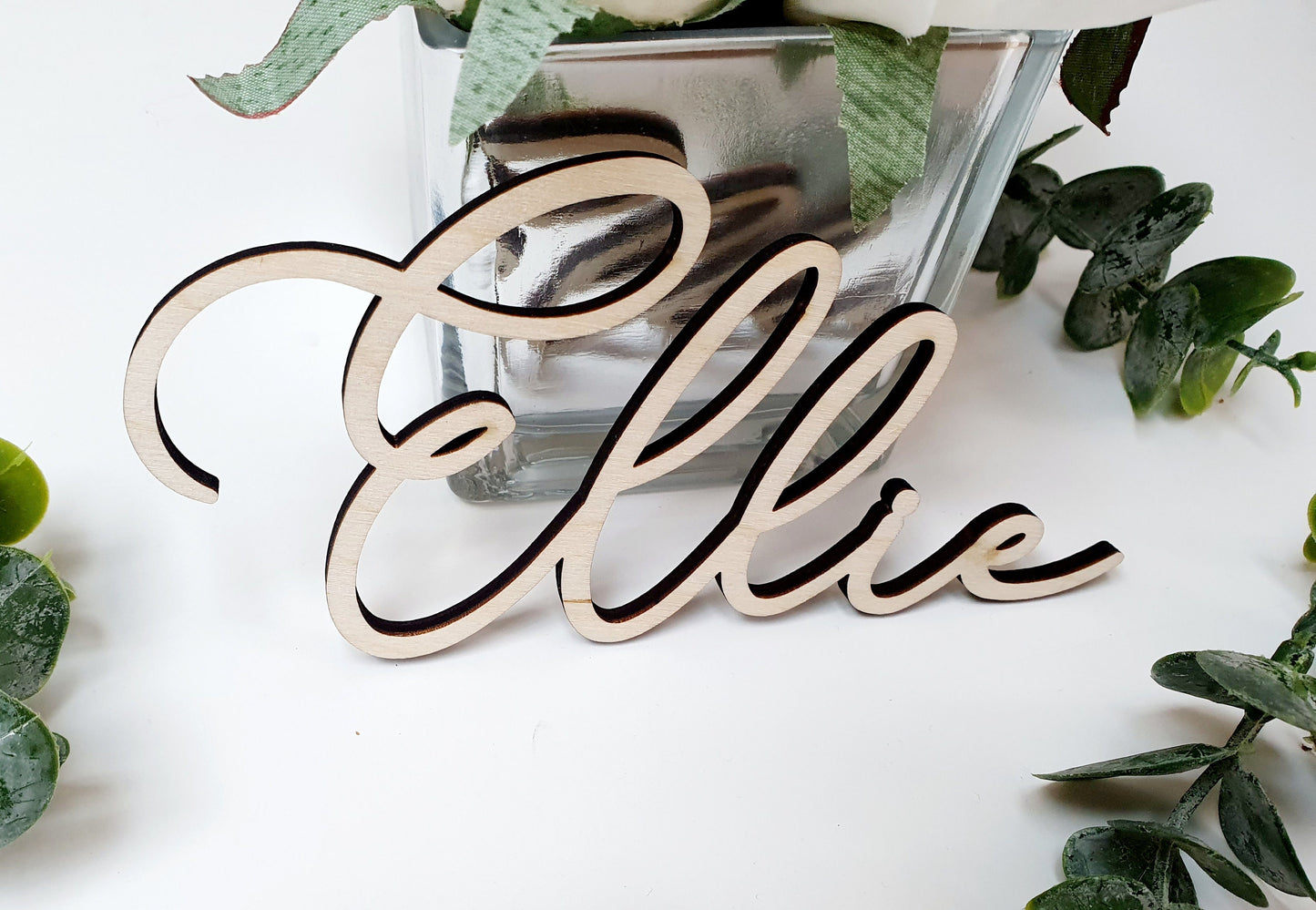 Personalided Wooden Wedding Place Cards - Rustic Wooden Name Tags