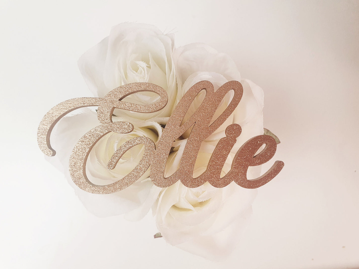Modern Gold Name Wooden Place Settings - Unique Gold Wedding Wooden Letters - Custom Gold Wedding Titles - Wood Names