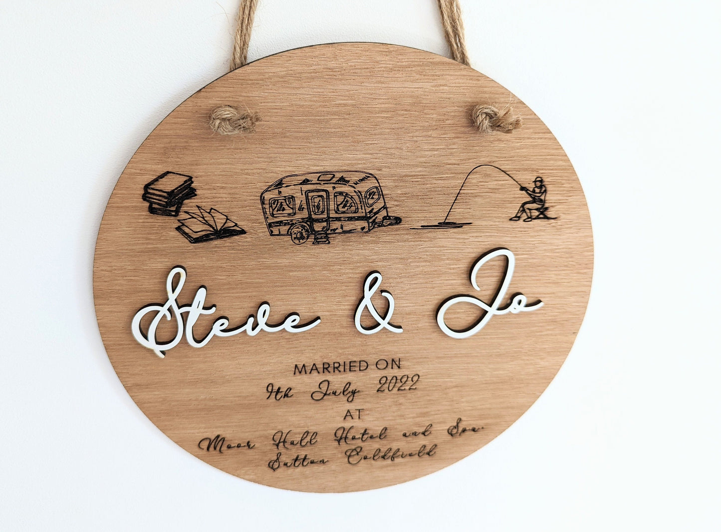 Personalised Wooden Couple Sign, Wedding Anniversary Engagement Gift
