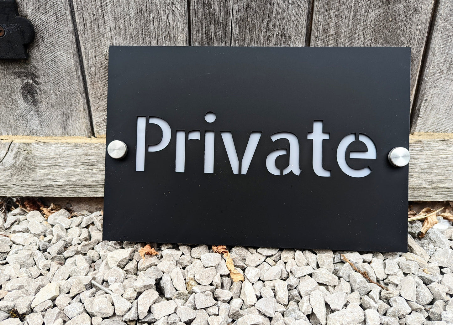 Modern Acrylic Private Sign: Black & Gray, Indoor/Outdoor