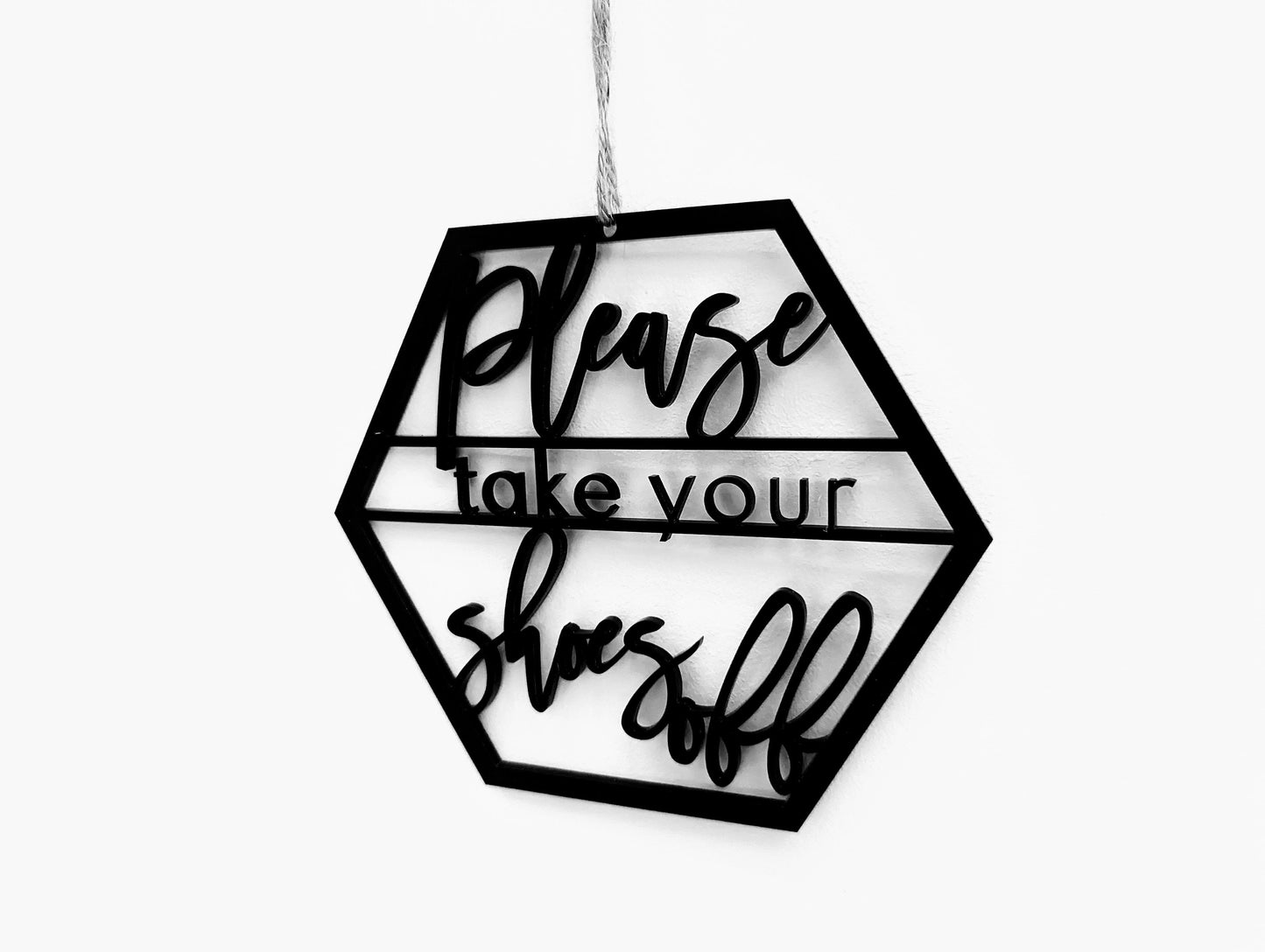 Please Take Your Shoes Off Sign, Modern Wall Decor. Plaque for shoes offa