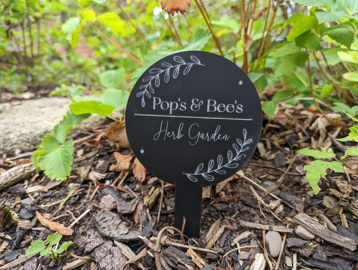 Personalised herb garden sign. Custom garden sign with stake. Personalised planter sign. Sign for herb garden or veg patch. Any text.