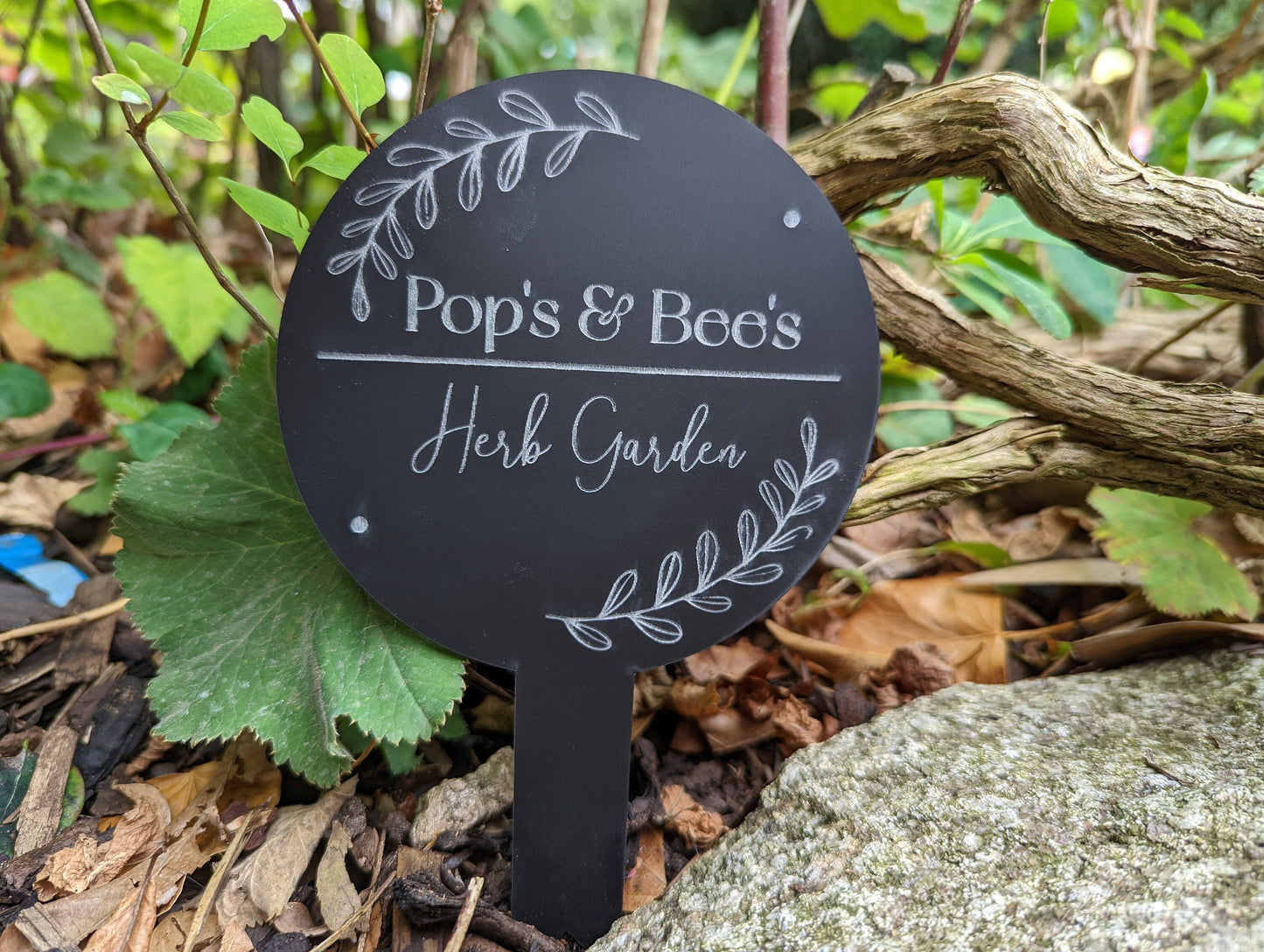 Personalised herb garden sign. Custom garden sign with stake. Personalised planter sign. Sign for herb garden or veg patch. Any text.