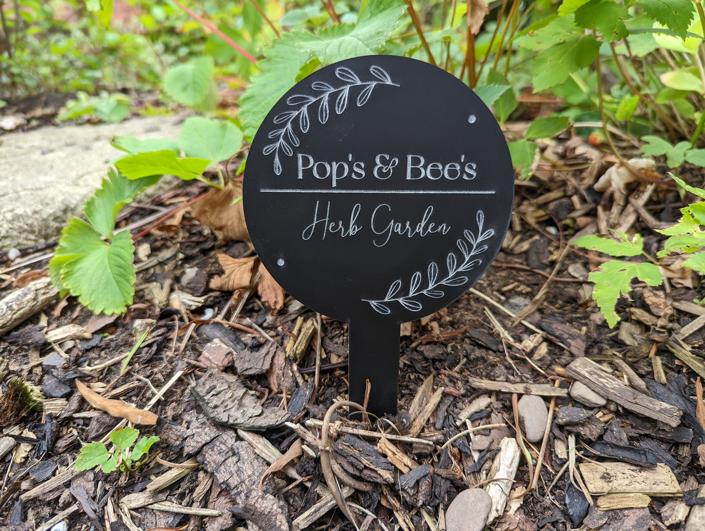 Personalised herb garden sign. Custom garden sign with stake. Personalised planter sign. Sign for herb garden or veg patch. Any text.