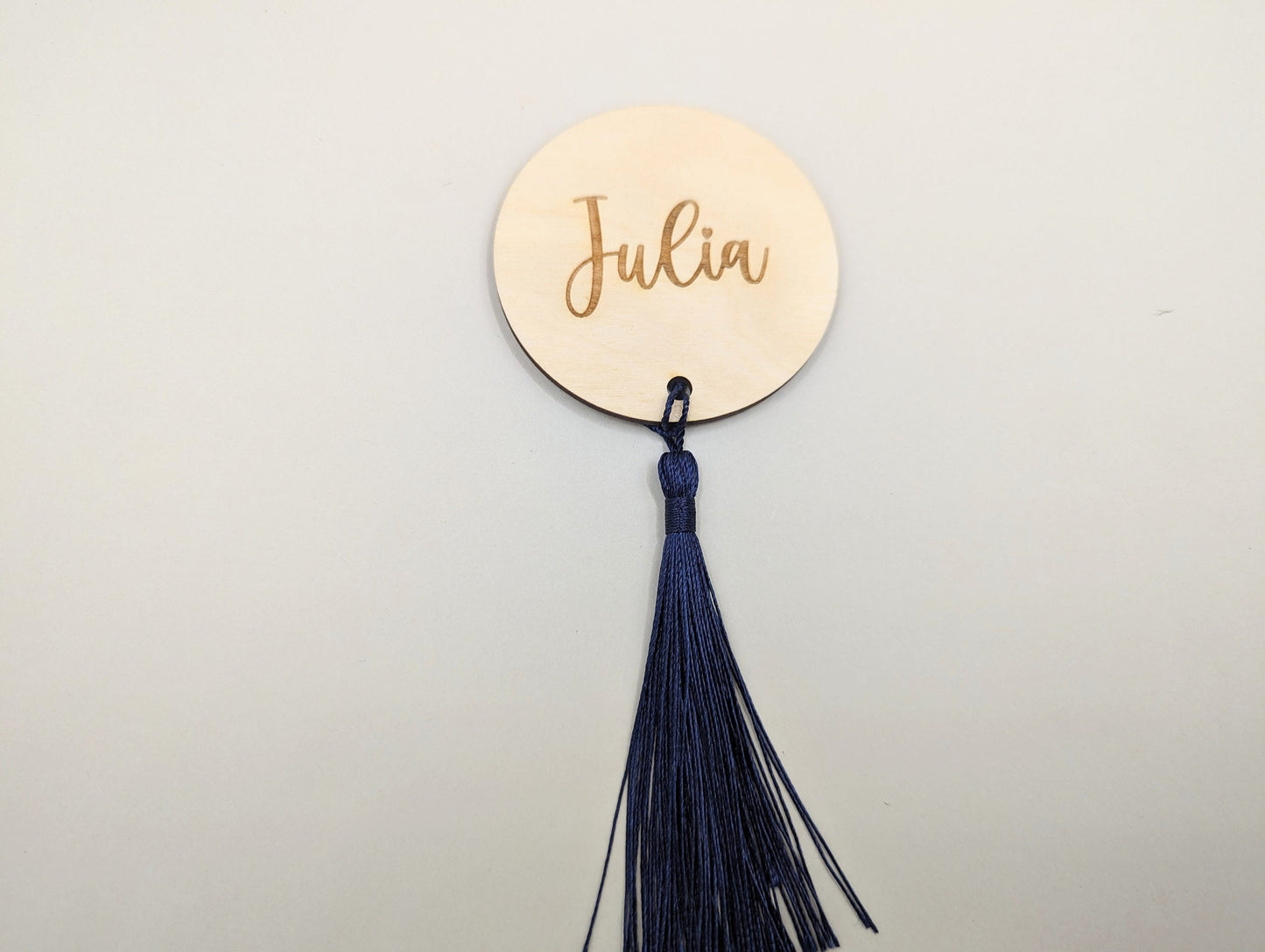 Rustic Wood Wedding Place Cards with Tassel