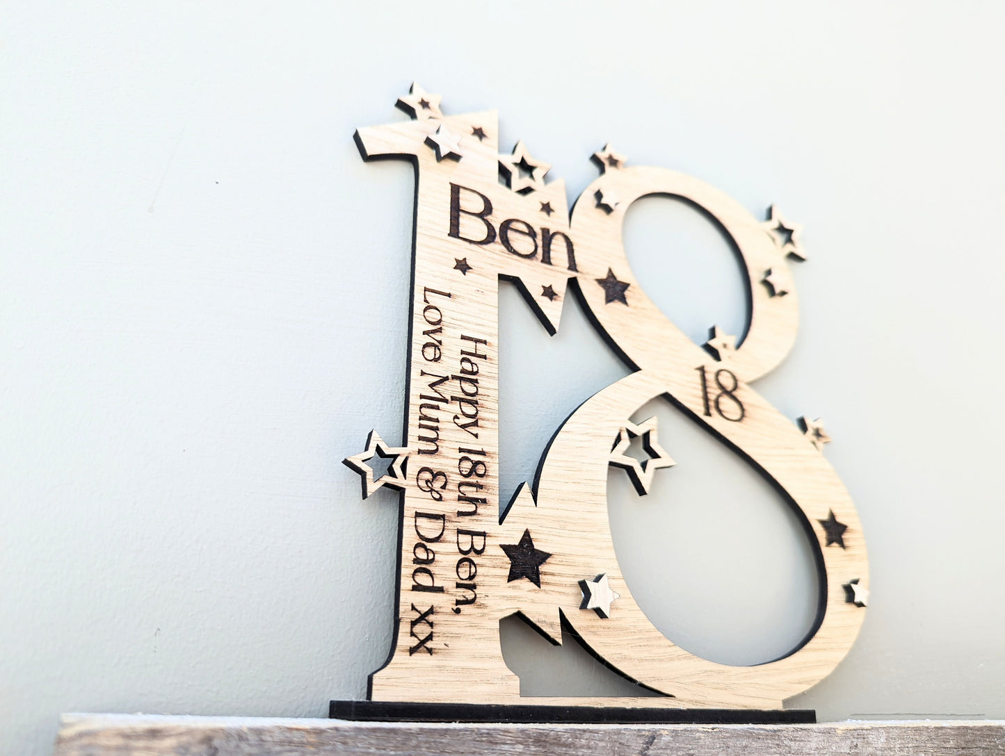 Personalised Special Birthday Number Plaque With Base - Gift for any Birthday, 16th 18th, 21st, 25th, 30th, 40th, 50th, 60th, 70th, 80th.