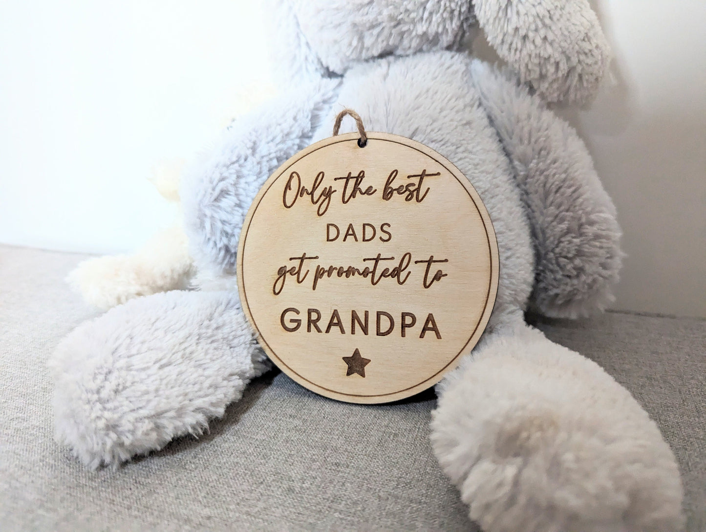 Promoted to Grandpa Wooden Sign, New Grandparent Gift