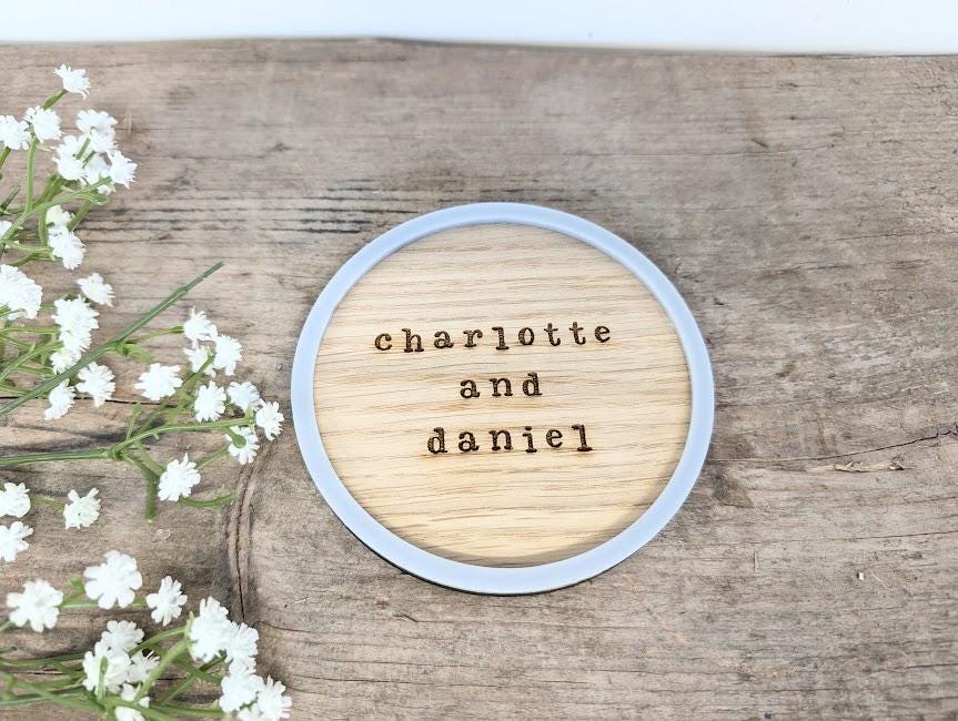 Personalised Wooden Trinket Dish, Couples Keepsake, Valentines Gift