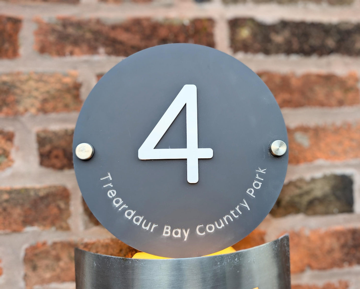 House Number Plaque with Street Name. House Number Sign. Contemporary House Wall Circle Plaque. House Number Sign - Large, Medium and Small.