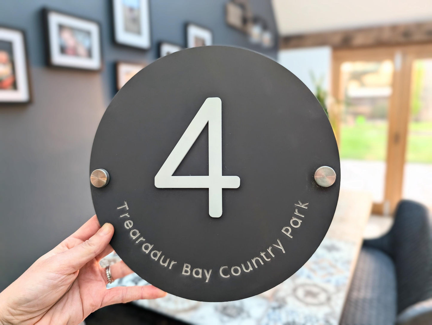 House Number Plaque with Street Name. House Number Sign. Contemporary House Wall Circle Plaque. House Number Sign - Large, Medium and Small.