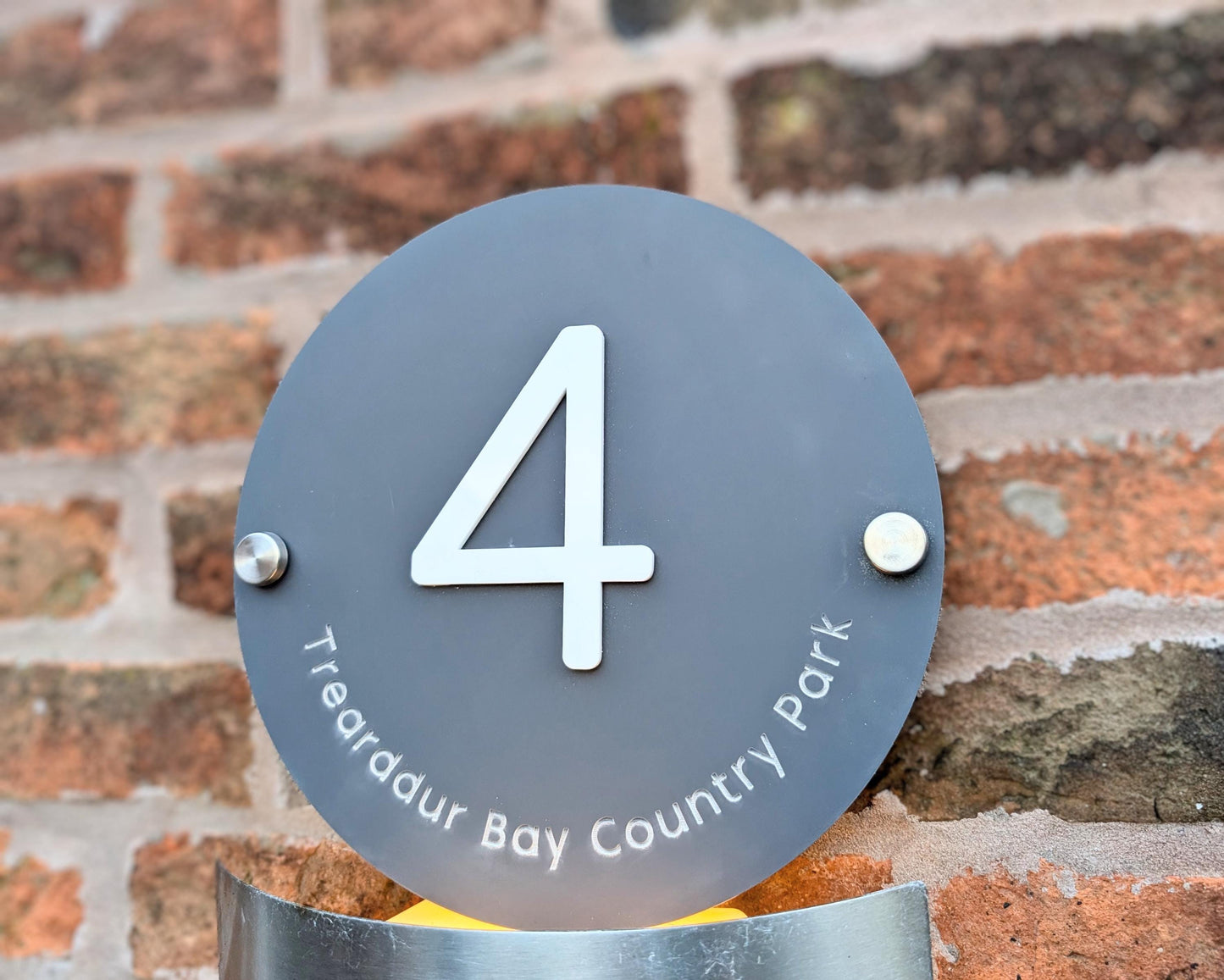 House Number Plaque with Street Name. House Number Sign. Contemporary House Wall Circle Plaque. House Number Sign - Large, Medium and Small.