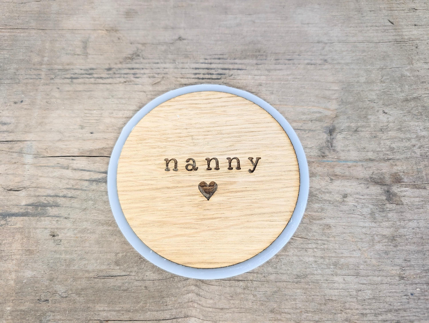 Personalised Wooden Coaster, Handmade Nanny Gift