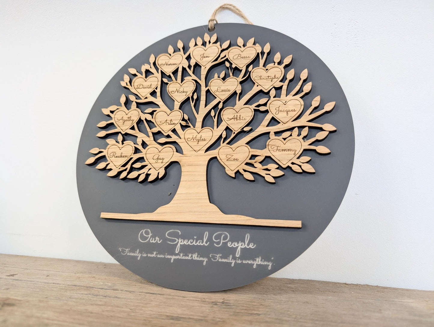 Personalized Wooden Family Tree Sign: Custom Keepsake Gift