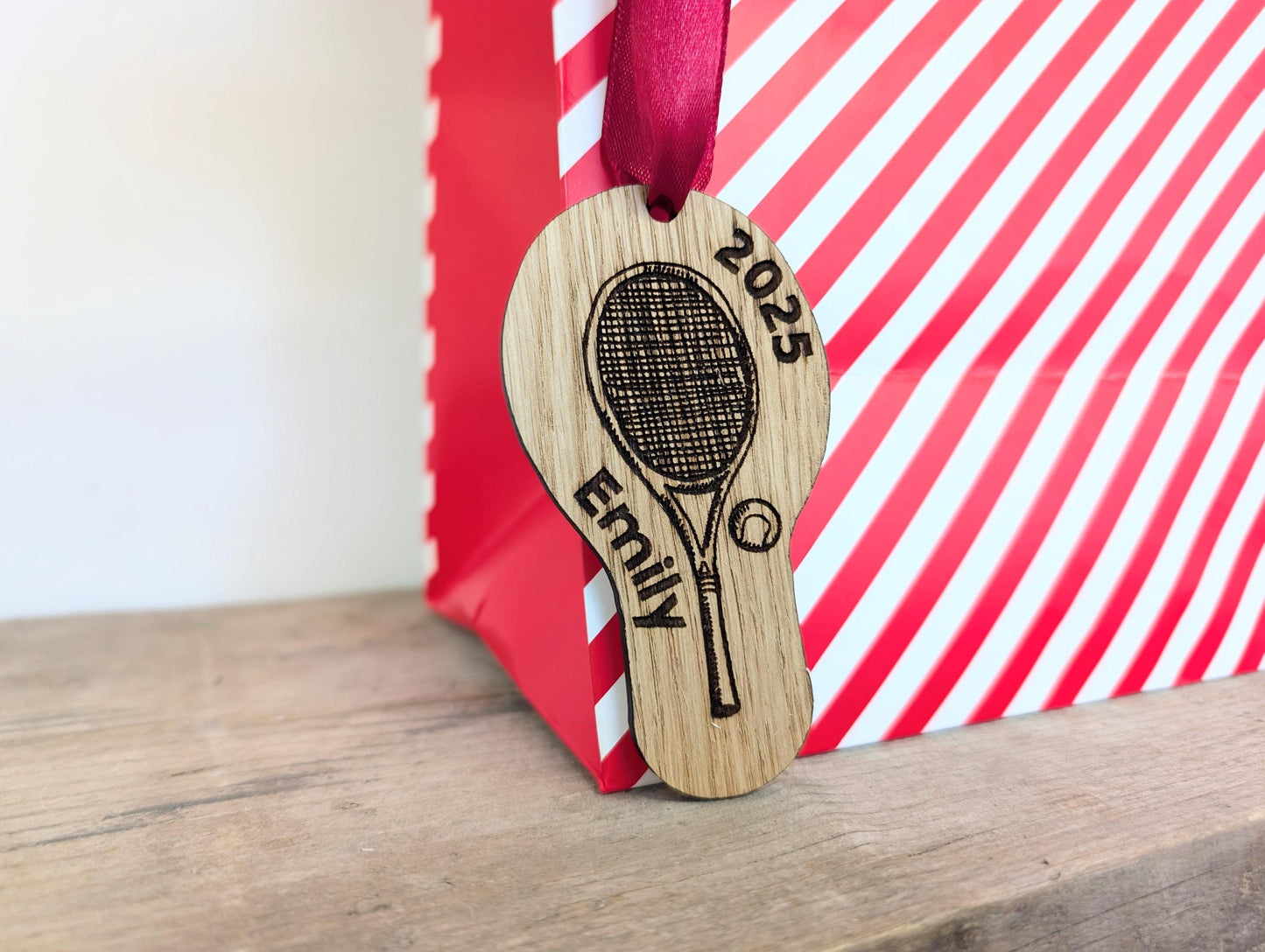 Personalised Gift for Tennis Lover. Personalised Tennis Christmas Bauble. Christmas Gift for Tennis Player. Personalised Tennis Ornament