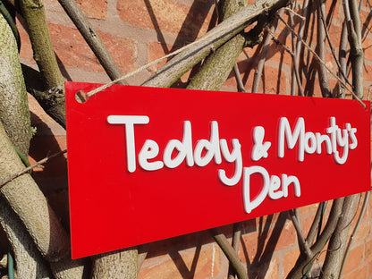 Personalised Kids Playhouse Sign – 3D Acrylic Outdoor Garden Decor