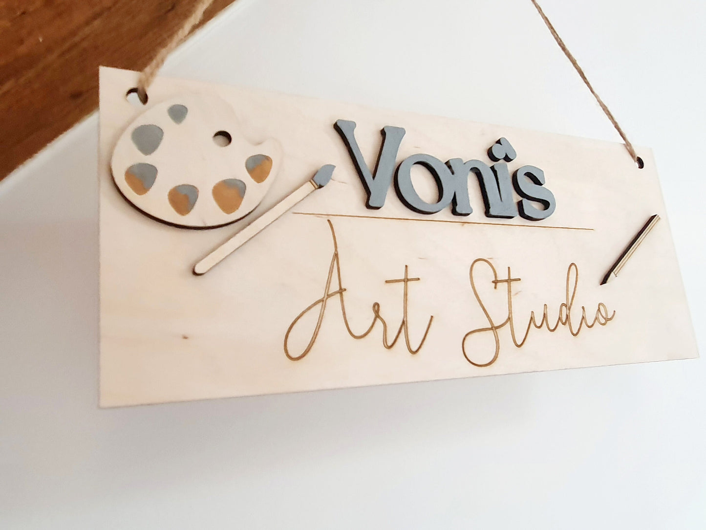 Custom Art Studio Door Sign, Hand Painted Wooden Wall Decor