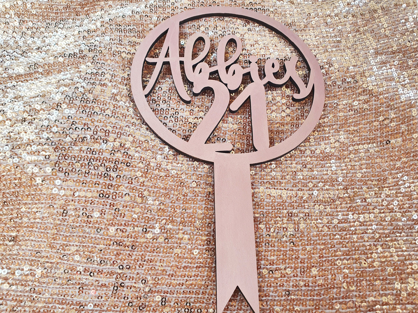 Personalised Wooden Birthday Cake Topper – Name & Age