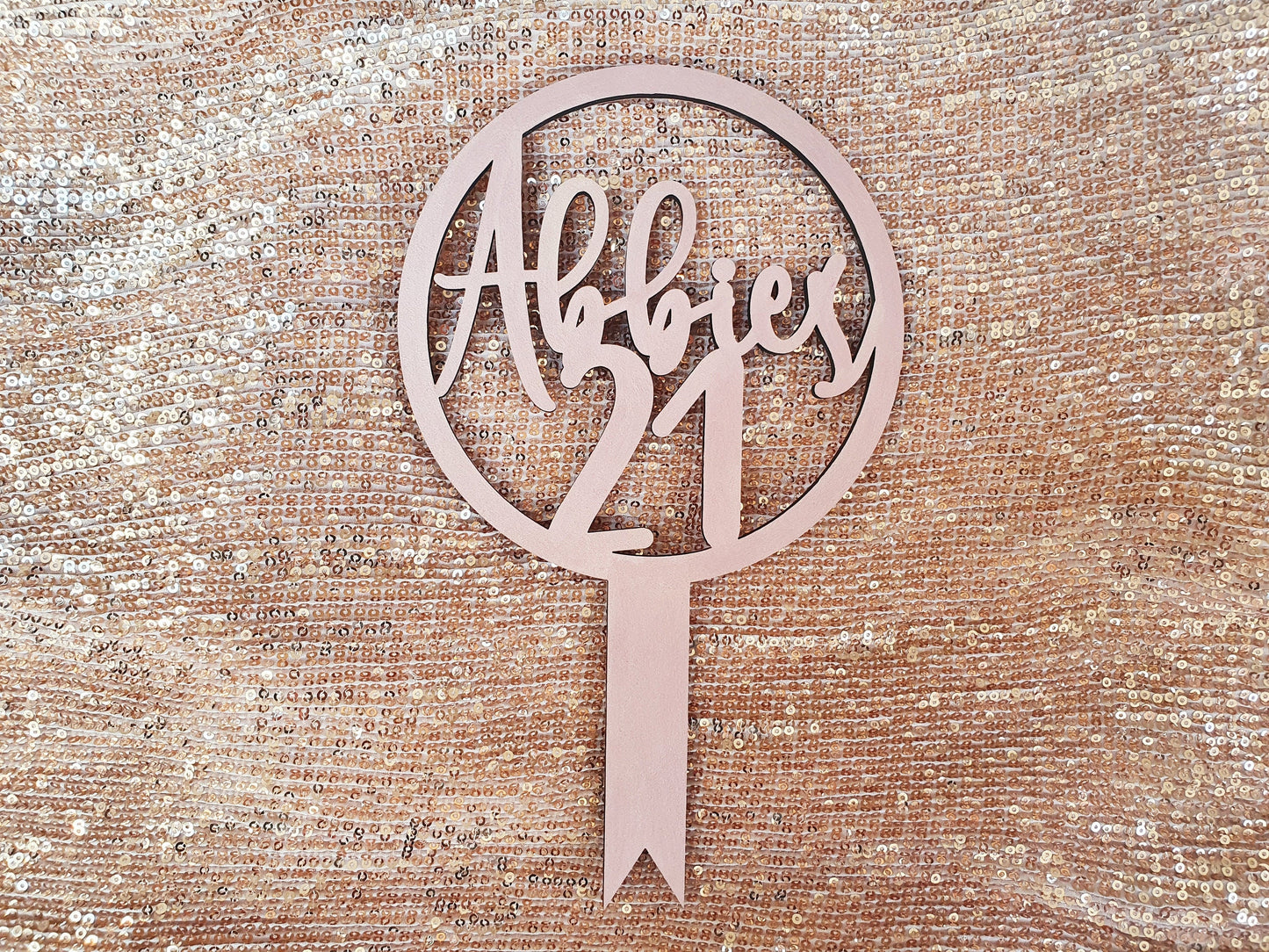 Personalised Wooden Birthday Cake Topper – Name & Age