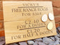 Large Personalised Wooden Eggs Sold Here Sign - Two - Sided - Solid Oak Eggs For Sale Plaque - On the Reverse Side 'No Eggs Today!'.