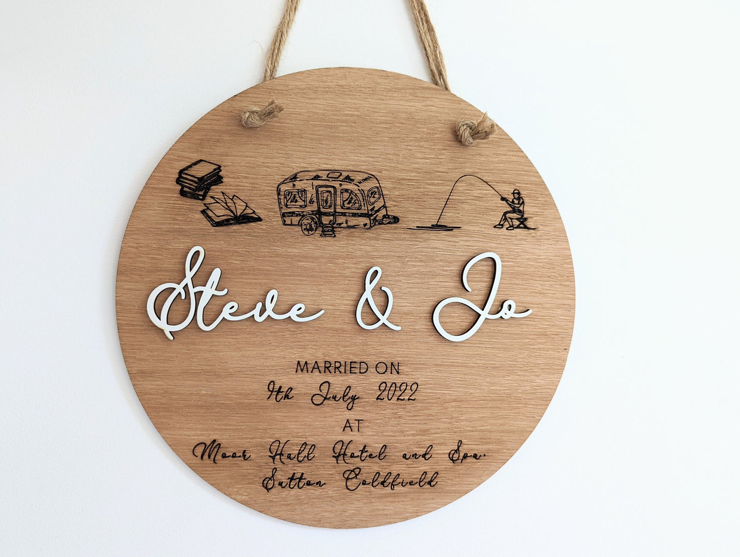 Personalised Wooden Couple Sign, Wedding Anniversary Engagement Gift