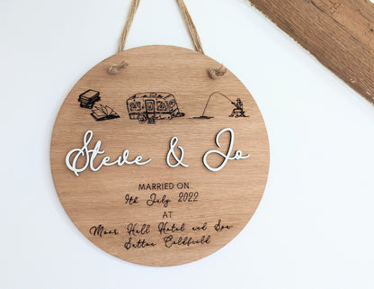 Personalised Wooden Couple Sign, Wedding Anniversary Engagement Gift