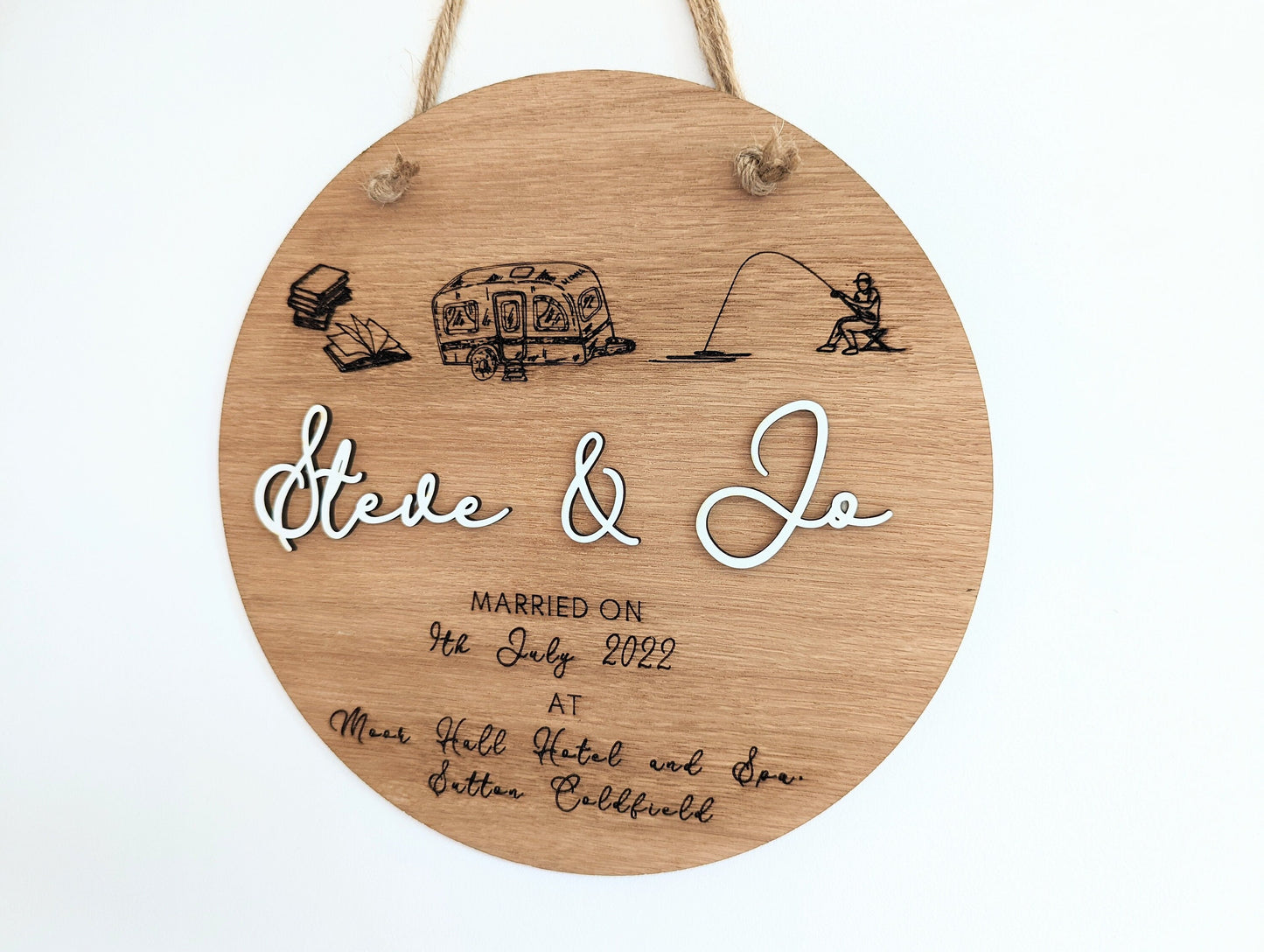 Personalised Wooden Couple Sign, Wedding Anniversary Engagement Gift