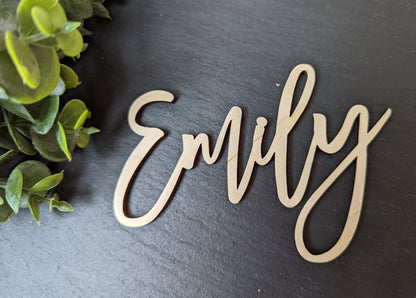 Personalised Birchwood Wedding Place Cards: Laser Cut Names