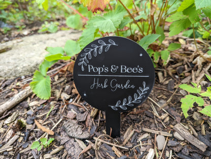 Personalised herb garden sign. Custom garden sign with stake. Personalised planter sign. Sign for herb garden or veg patch. Any text.