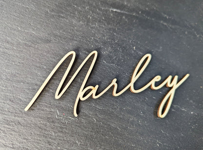 Personalised Wooden Wedding Name Places - Calligraphy Style. Cursive Wedding Place cards. Wood Wedding Names. Wedding Favours.