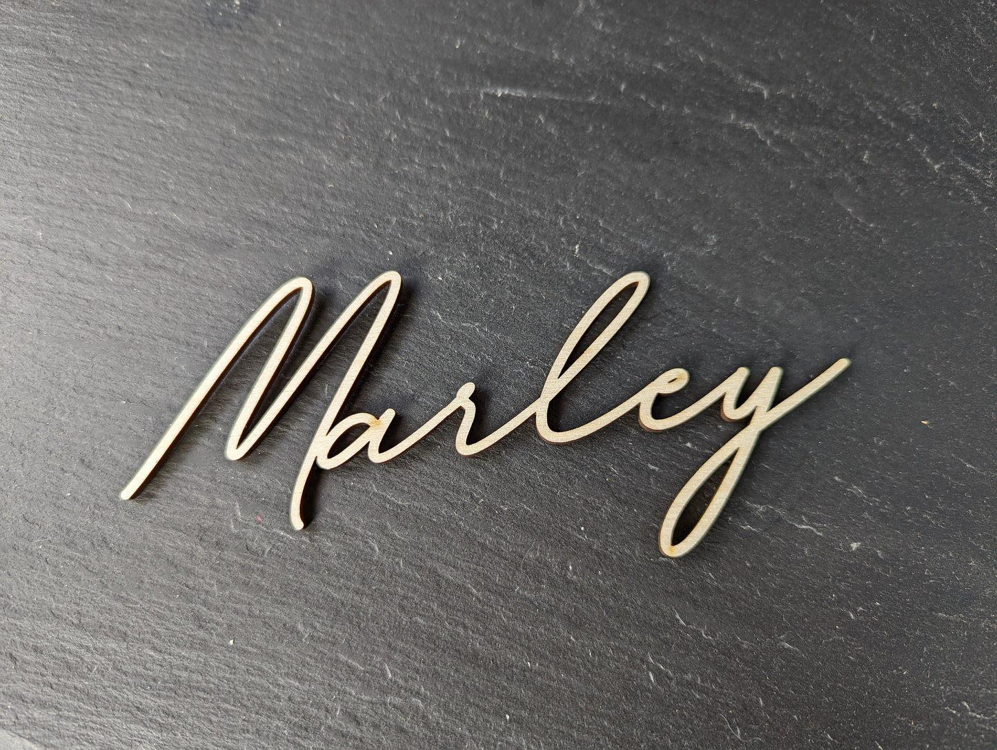 Personalised Wooden Wedding Name Places - Calligraphy Style. Cursive Wedding Place cards. Wood Wedding Names. Wedding Favours.