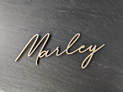 Personalised Wooden Wedding Name Places - Calligraphy Style. Cursive Wedding Place cards. Wood Wedding Names. Wedding Favours.