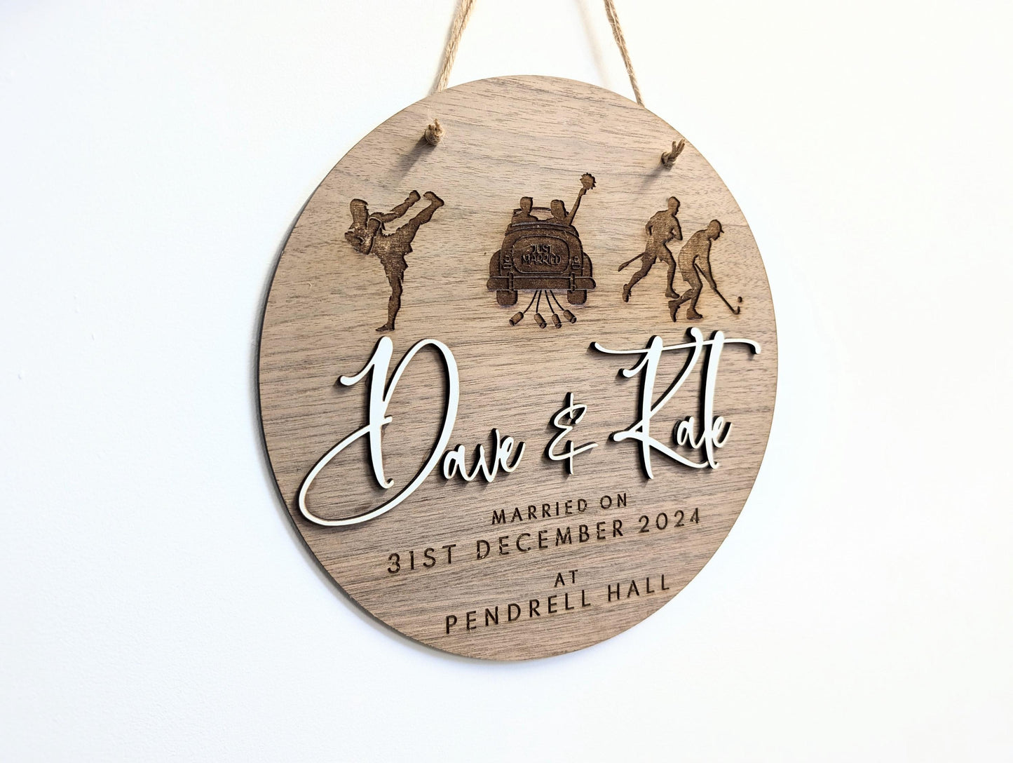 Personalised Wedding Anniversary Wooden Sign, Couple Names & Date. Wedding Anniversary, Wedding and Engagement Gift.