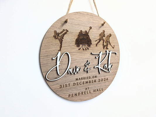 Personalised Wedding Anniversary Wooden Sign, Couple Names & Date. Wedding Anniversary, Wedding and Engagement Gift.
