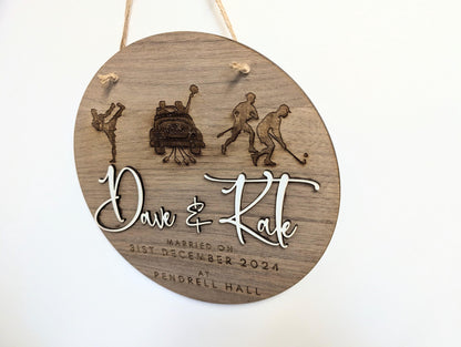 Personalised Wedding Anniversary Wooden Sign, Couple Names & Date. Wedding Anniversary, Wedding and Engagement Gift.