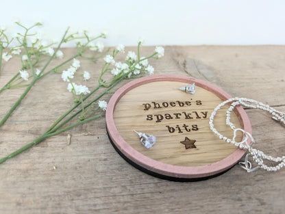 Personalised Sparkly Things Trinket Dish, Any Name, Mum, Mummy, Grandma, Nanny, Friend Trinket Dish. Named Holder for Sparkly Things.