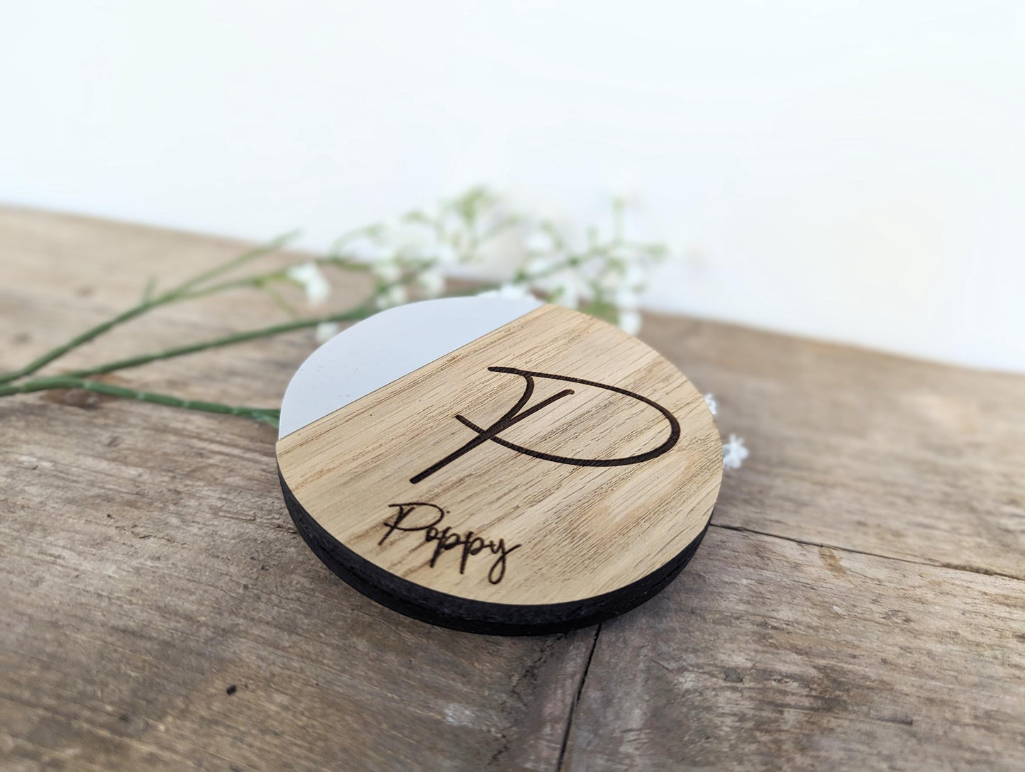 Personalised Wooden Name Coaster Available in a Variety of Colours l Engraved Tea Lover Gift l Engraved Coffee Lover Gift l New Home Gift.