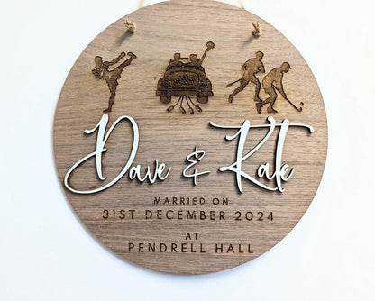 Personalised Wedding Anniversary Wooden Sign, Couple Names & Date. Wedding Anniversary, Wedding and Engagement Gift.