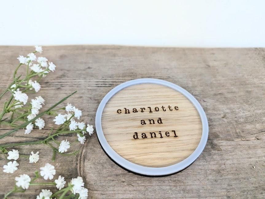 Personalised Wooden Trinket Dish, Couples Keepsake, Valentines Gift