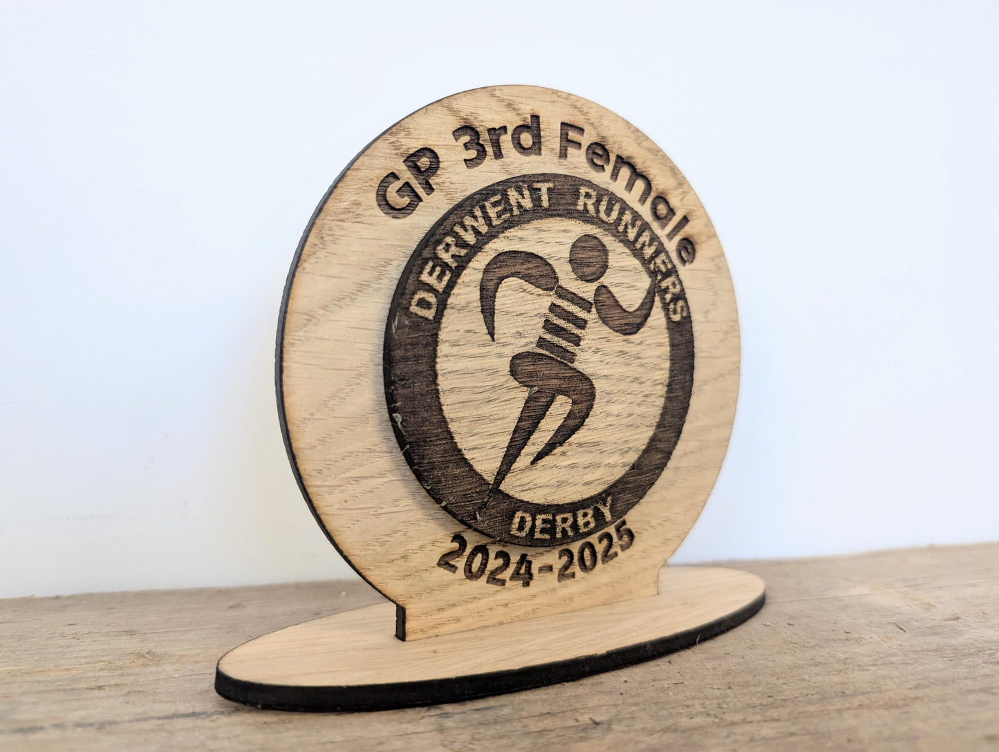 Double layer Medal Style Trophy Plaques. Unique Wooden Custom Award Trophy With Base - Eco-friendly Trophies - Different Sizes Available.
