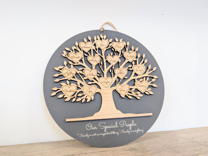 Personalized Wooden Family Tree Sign: Custom Keepsake Gift