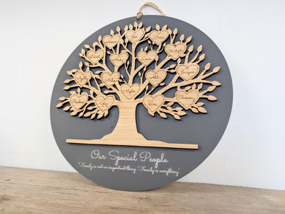Personalized Wooden Family Tree Sign: Custom Keepsake Gift