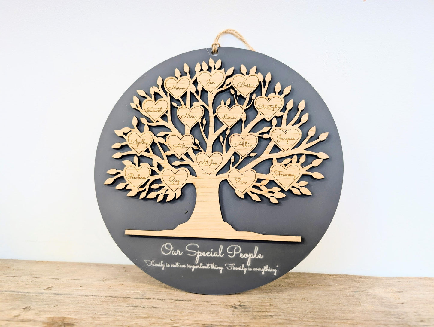 Personalized Wooden Family Tree Sign: Custom Keepsake Gift